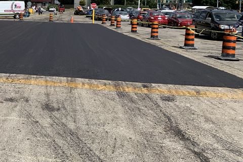 Our team's work: phased paving in an open plaza lot